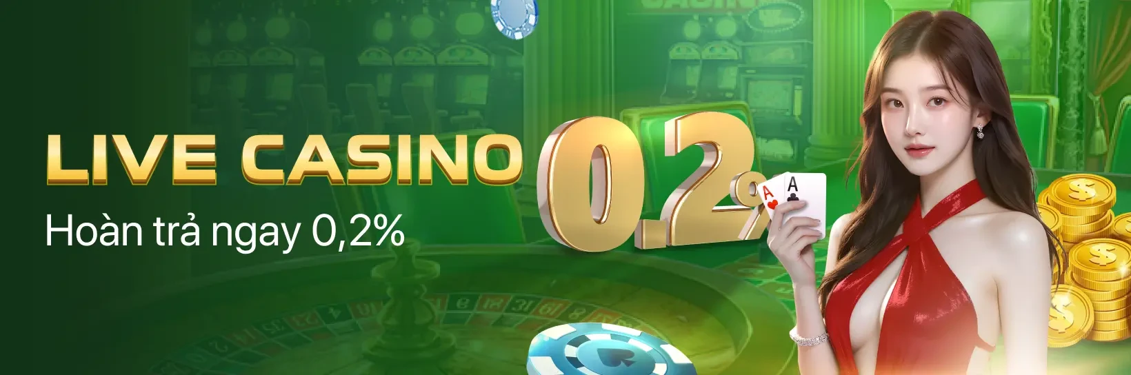 HO88 Chơi Live Casino, nhận hoàn trả 0.2% mỗi ngày.